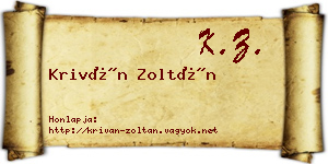 Kriván Zoltán névjegykártya
