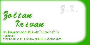 zoltan krivan business card